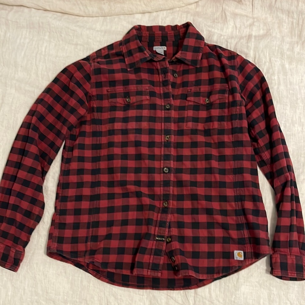 Carhartt longsleeve plaid button down shirt - Lg